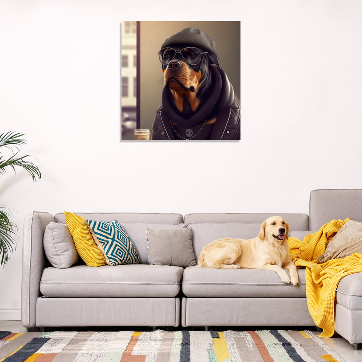 Funny Rottweiler Dog Wall Art