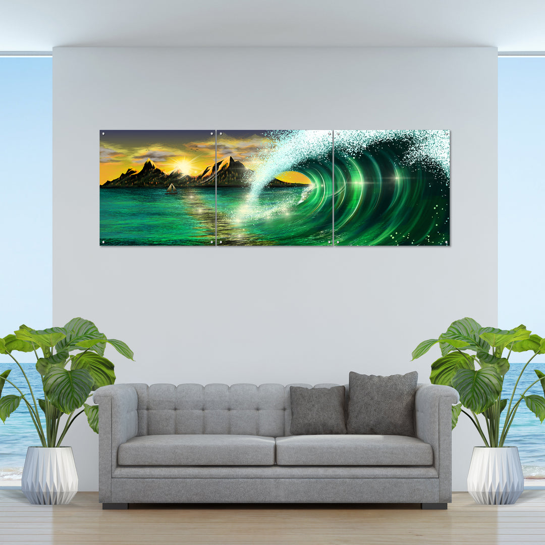 3 Panel Ocean Wave Wall Art 3