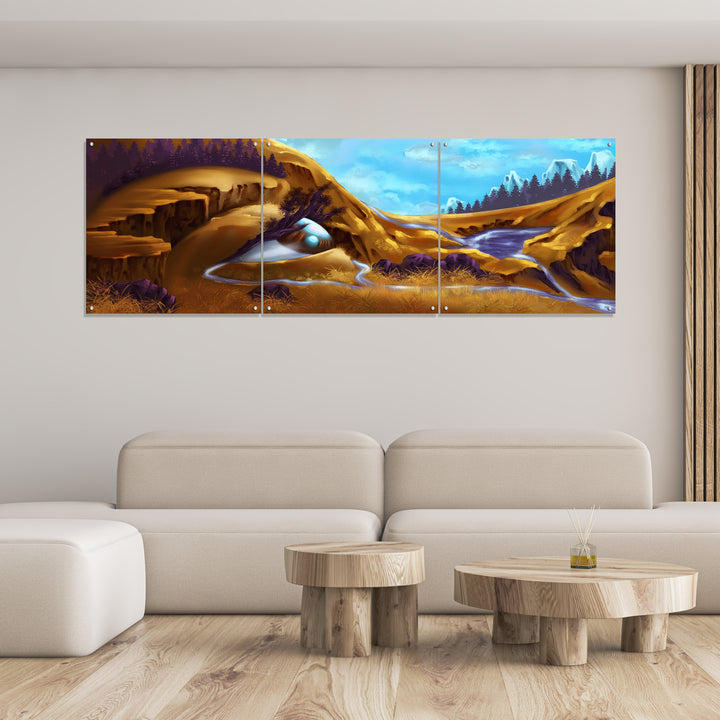 3 Panel Abstract Mother Earth Wall Art