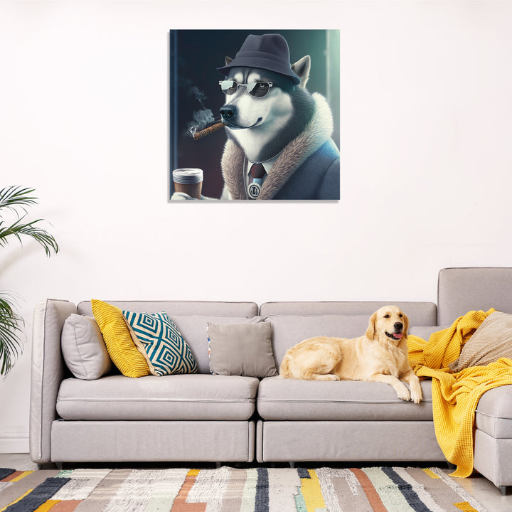 Funny Siberian Husky Dog Wall Art