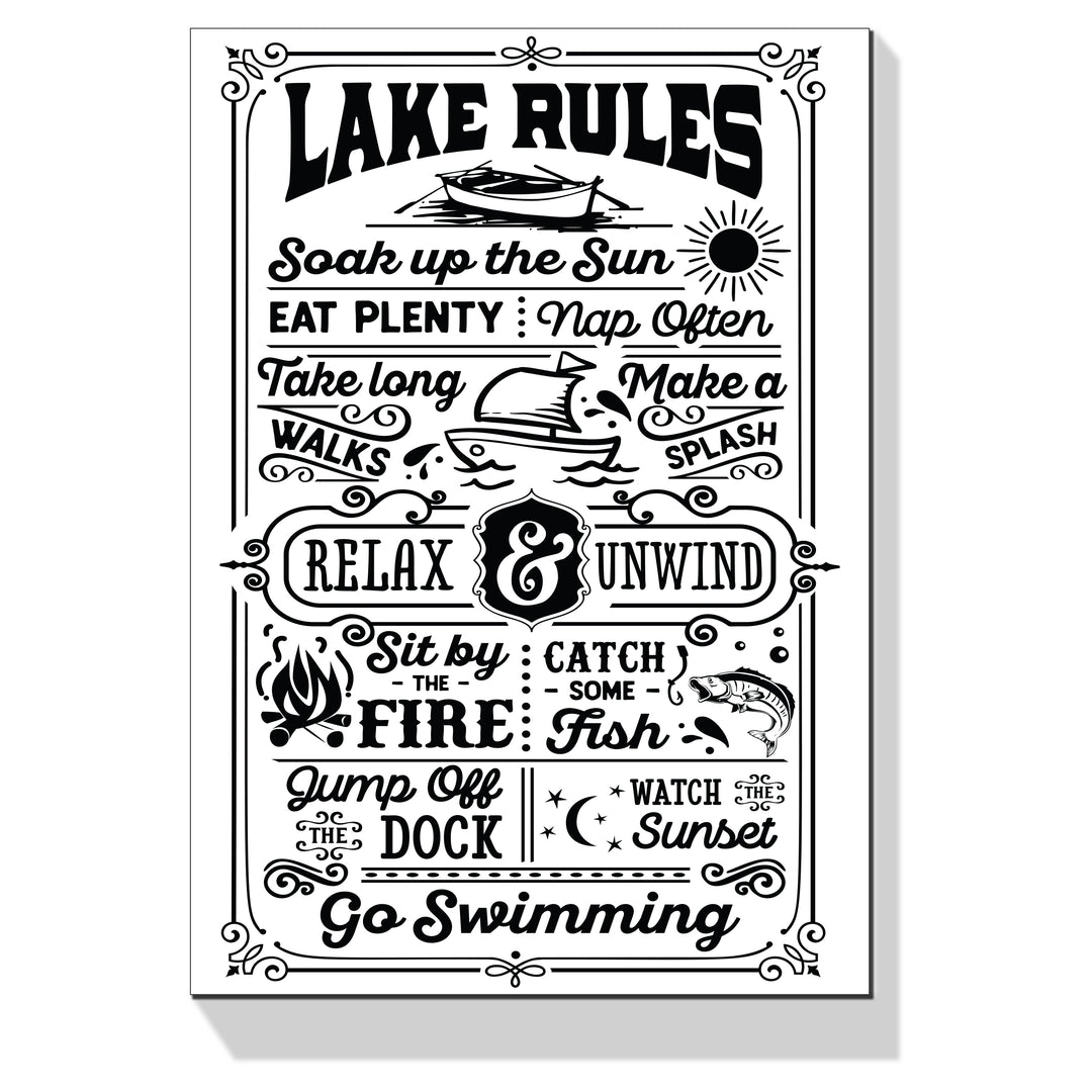 Lake Rules Wall Art