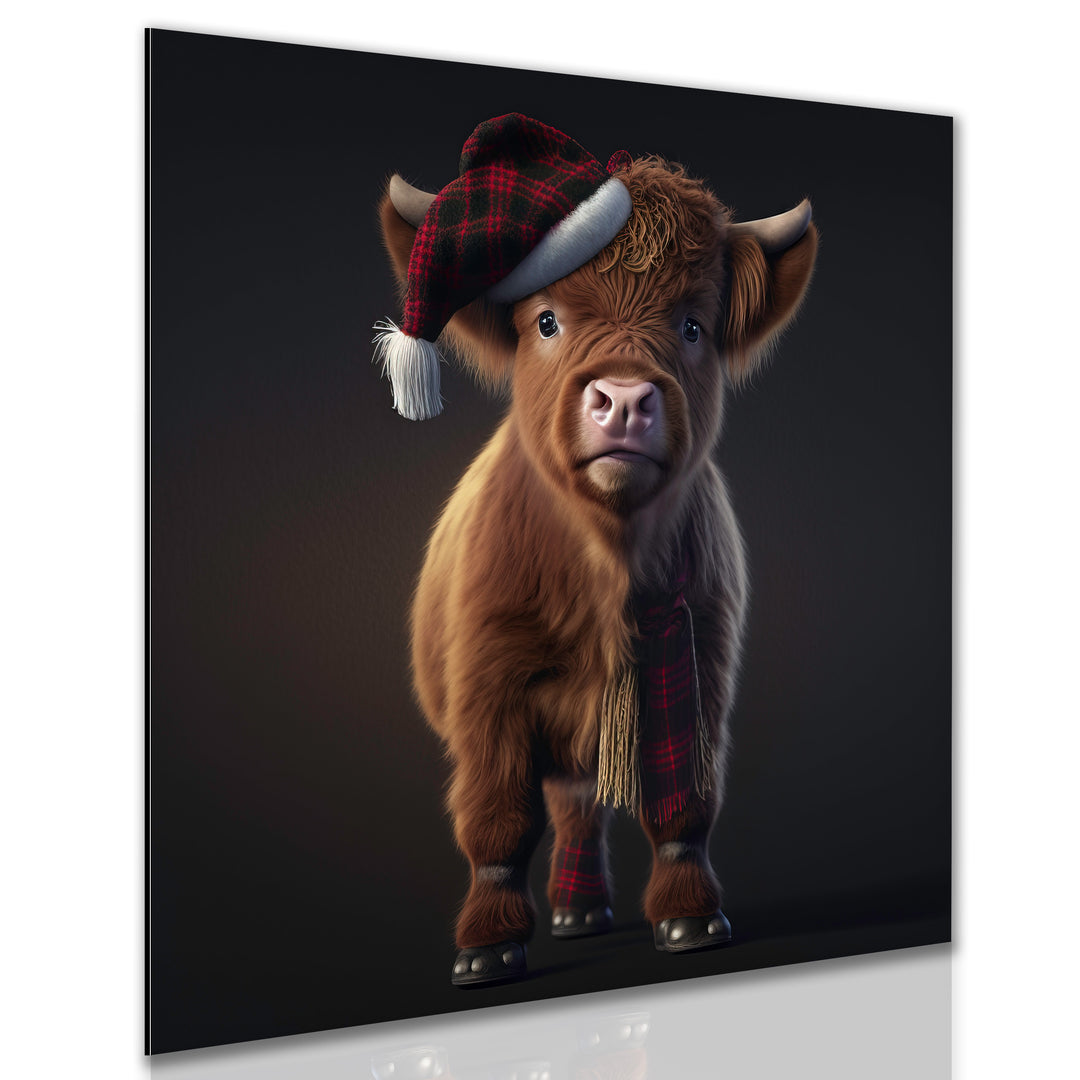 Christmas Highland Cow Wall Art 2