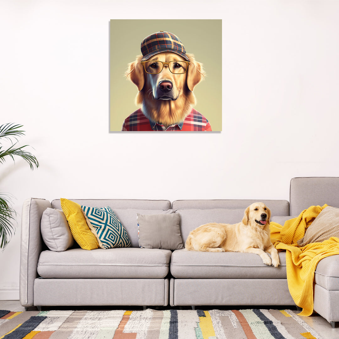 Funny Golden Retriever Dog Wall Art