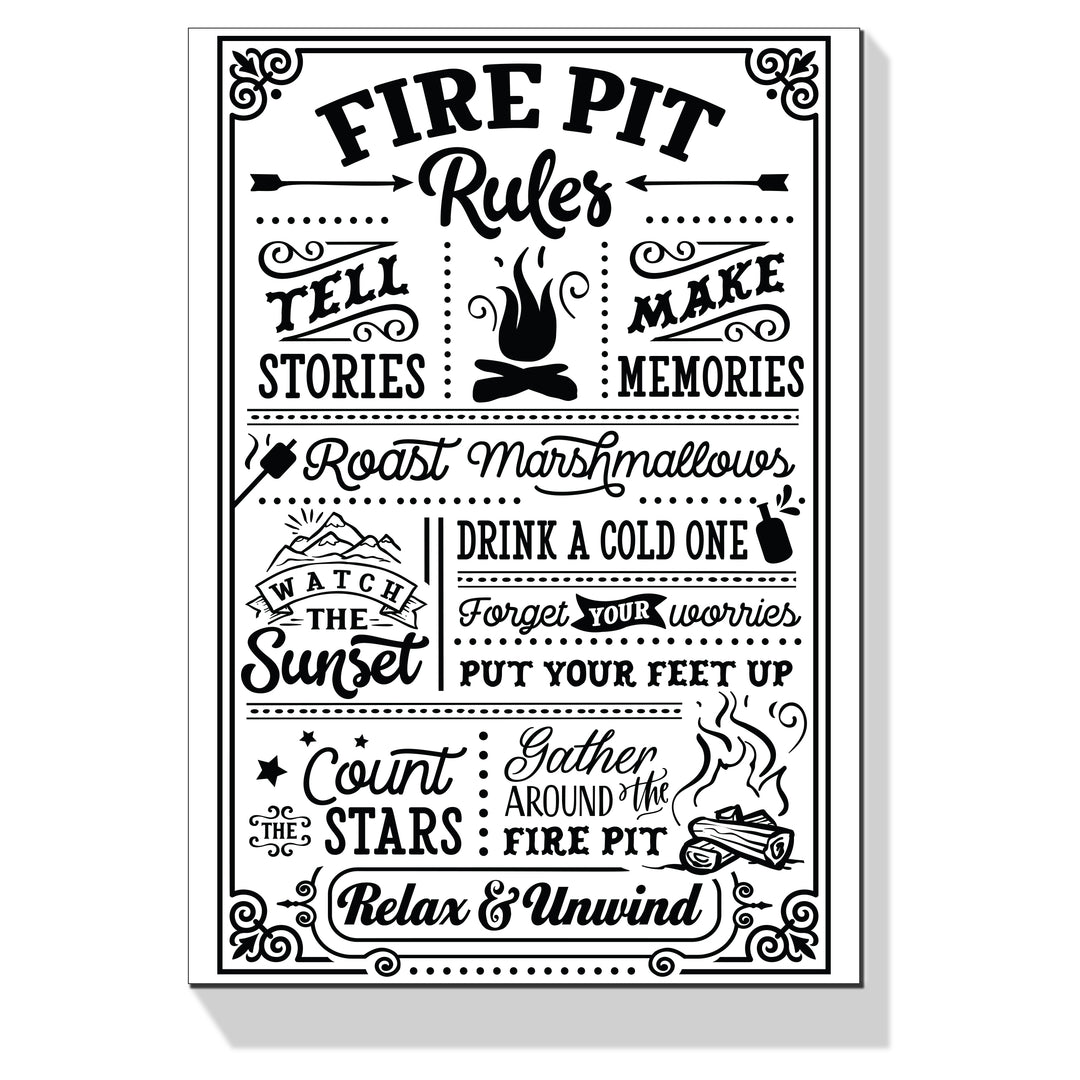 Fire Pit Rules Wall Art