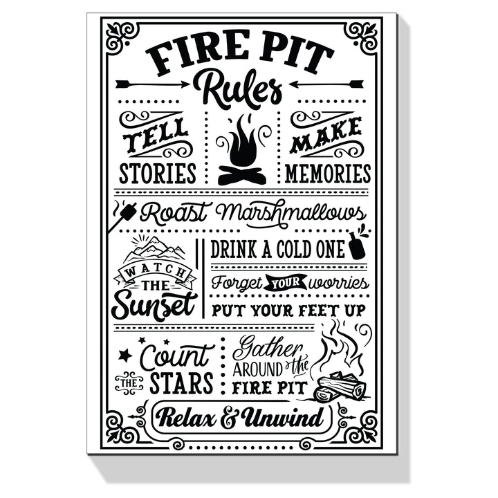 Fire Pit Rules Wall Art