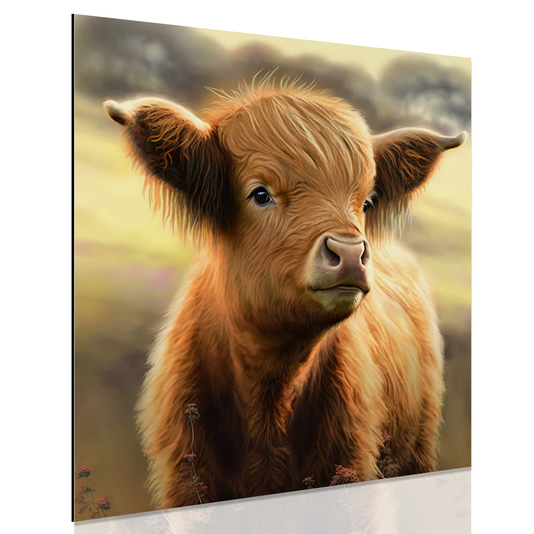 Highland Cow Calf Wall Art 10