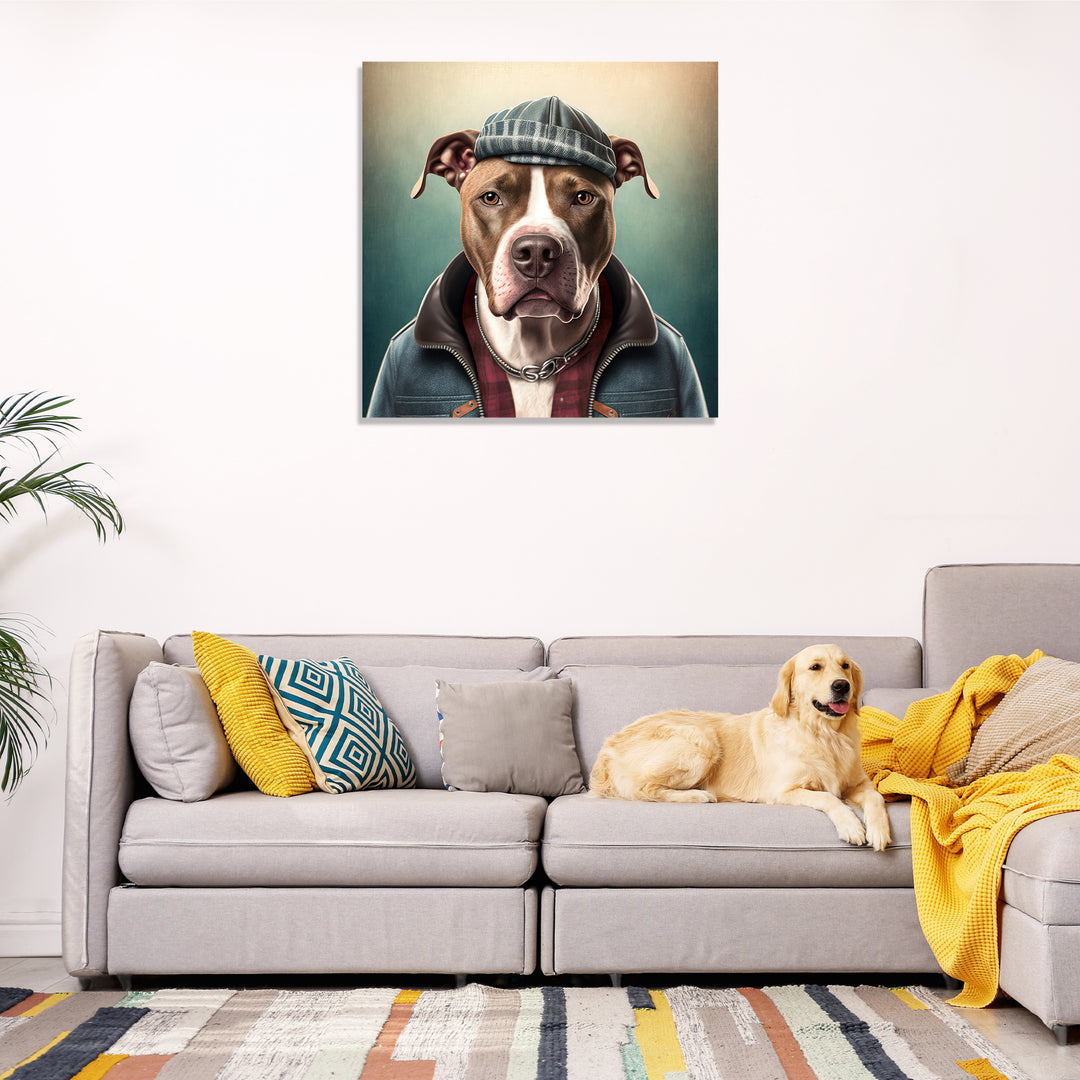 Funny Pit Bull Terrier Dog Wall Art