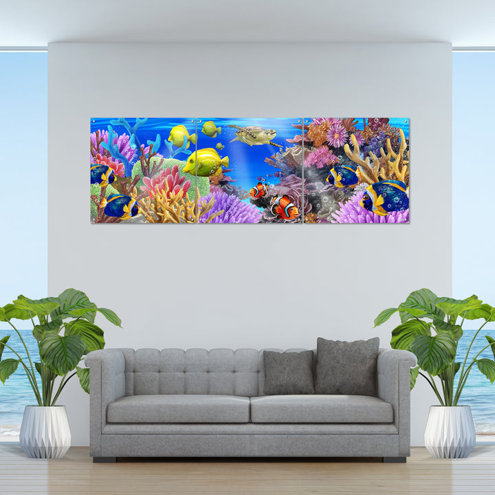 3 Panel Ocean Fish Wall Art