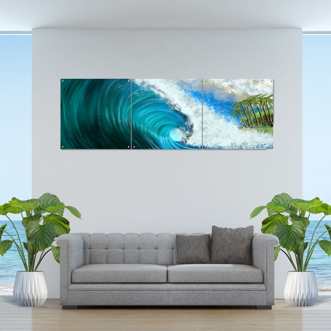 3 Panel Ocean Wave Wall Art 2
